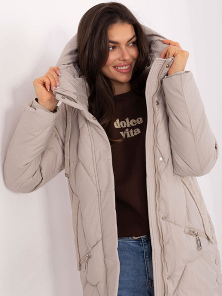 Gewatteerde Winterjas GAROFF met Capuchon – Beige