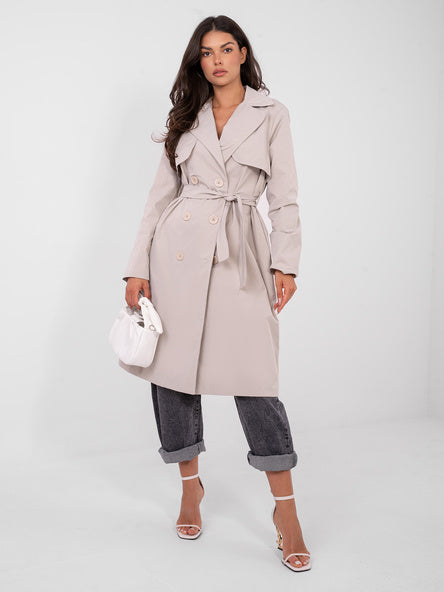 Dames Trenchcoat met Ceintuur – Beige