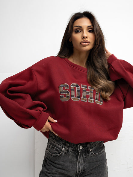 Sweater met Ruguitsnijding – Bordeaux