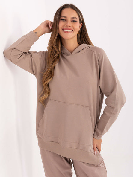 Oversized Hoodie – Donkerbeige