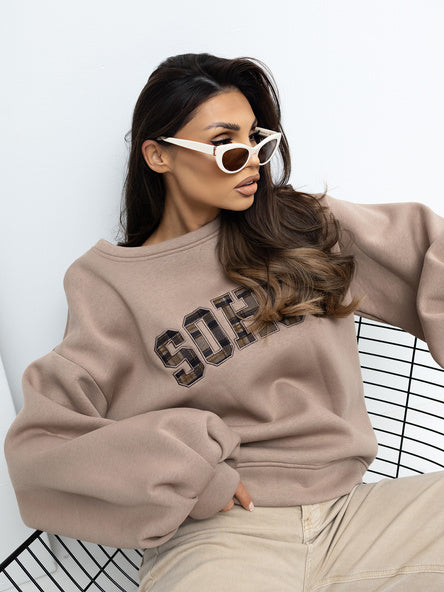 Sweater met Ruguitsnijding – Donkerbeige