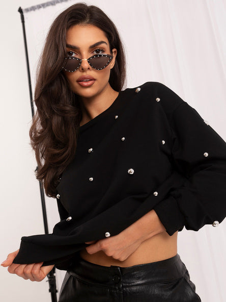 Sweater met Sierstuds – Zwart