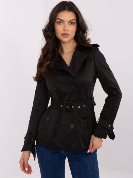 Korte Trenchcoat – Zwart