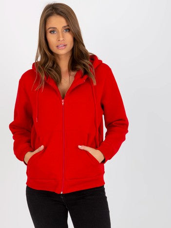 Hoodie met Rits – Rood