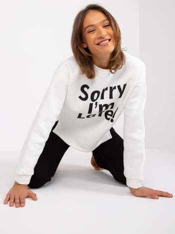 Sweater met Francisco-Print – Ecru