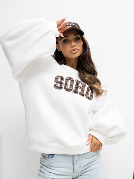 Sweater met Ruguitsnijding – Ecru