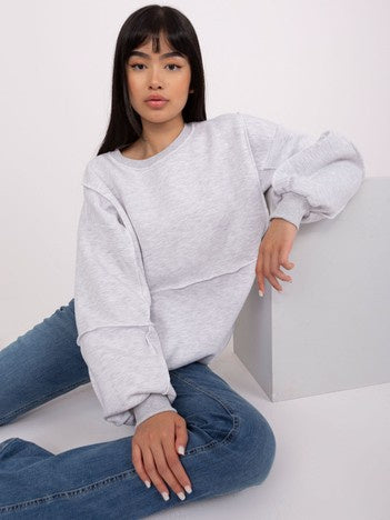 Oversized Sweater zonder Capuchon – Lichtgrijs