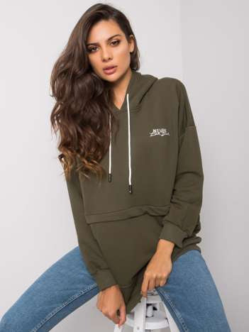 Edna Hoodie met Borduursel – Khaki