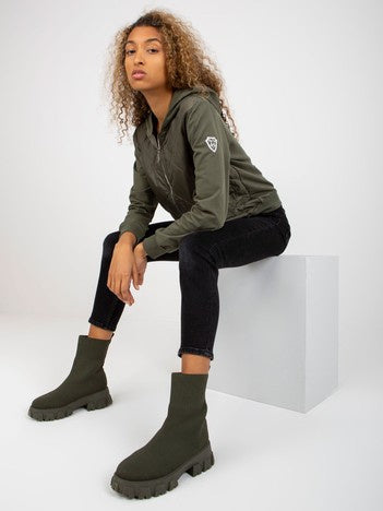 Gewatteerde Bomber Hoodie – Khaki