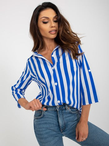 Gestreepte Blouse – Blauw/Wit