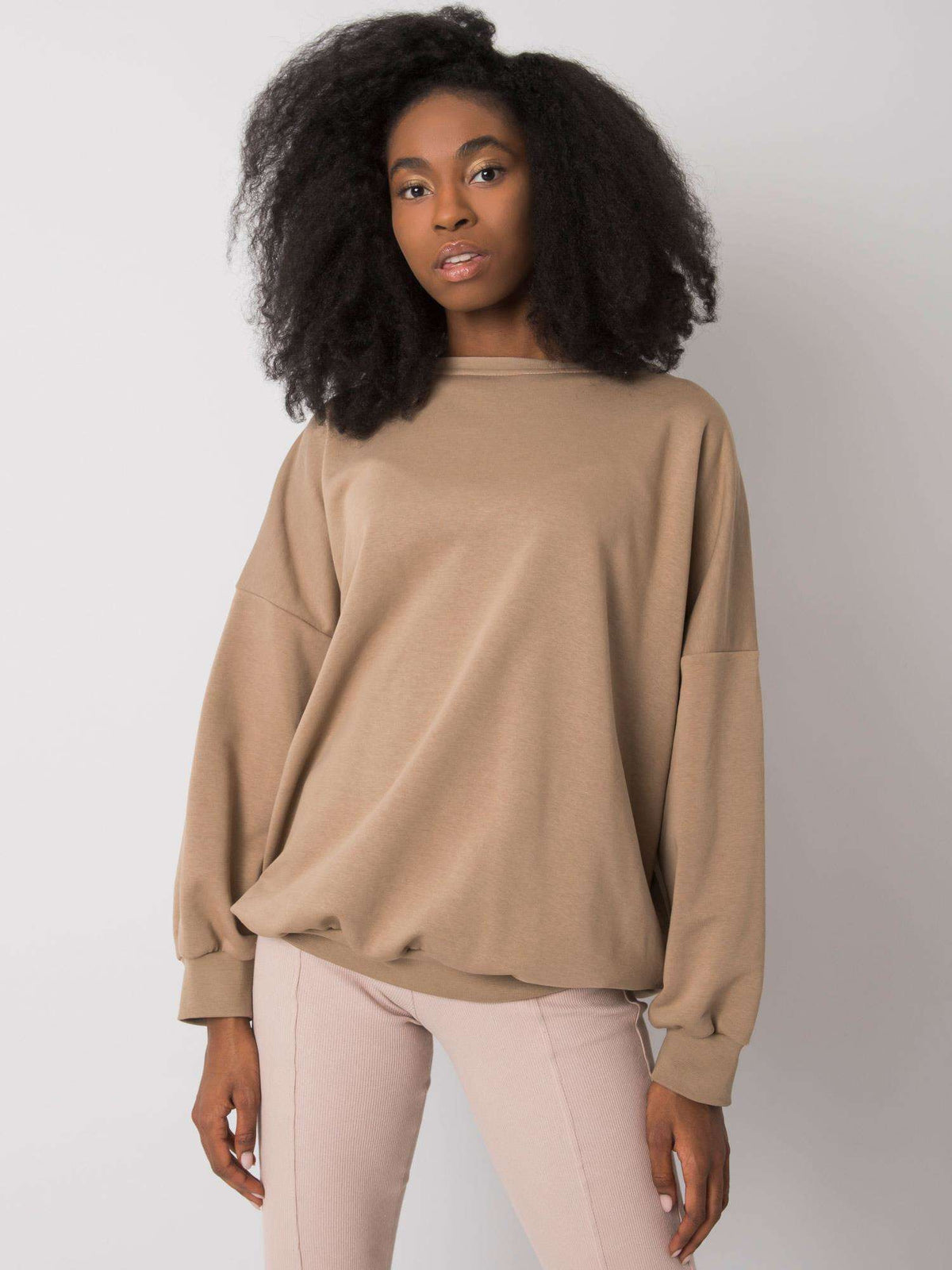 Brooke Sweater met Print – Donkerbeige