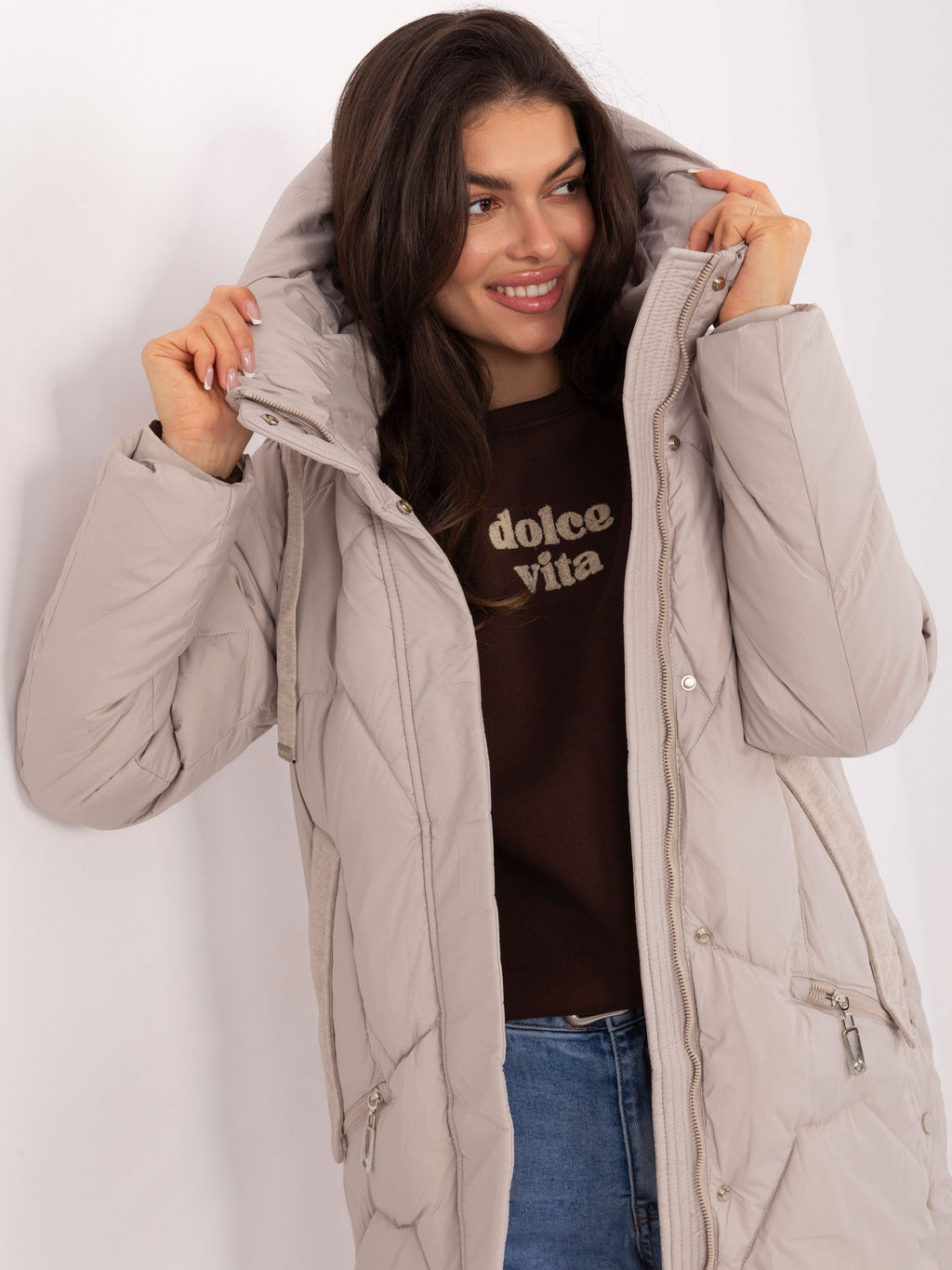 Gewatteerde Winterjas GAROFF met Capuchon – Beige