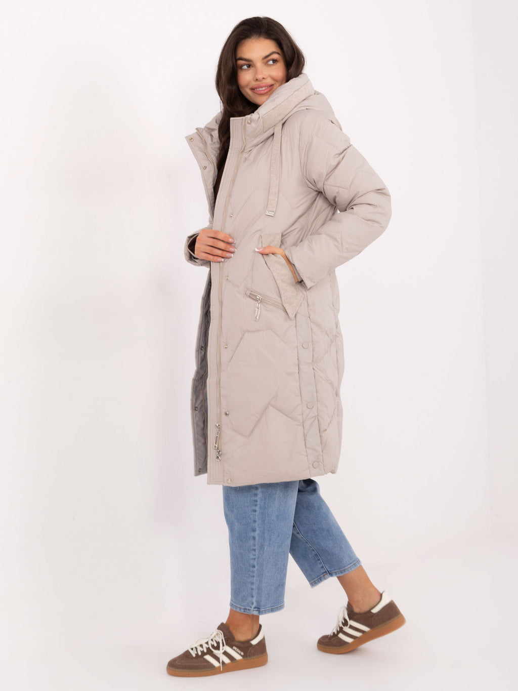 Gewatteerde Winterjas GAROFF met Capuchon – Beige