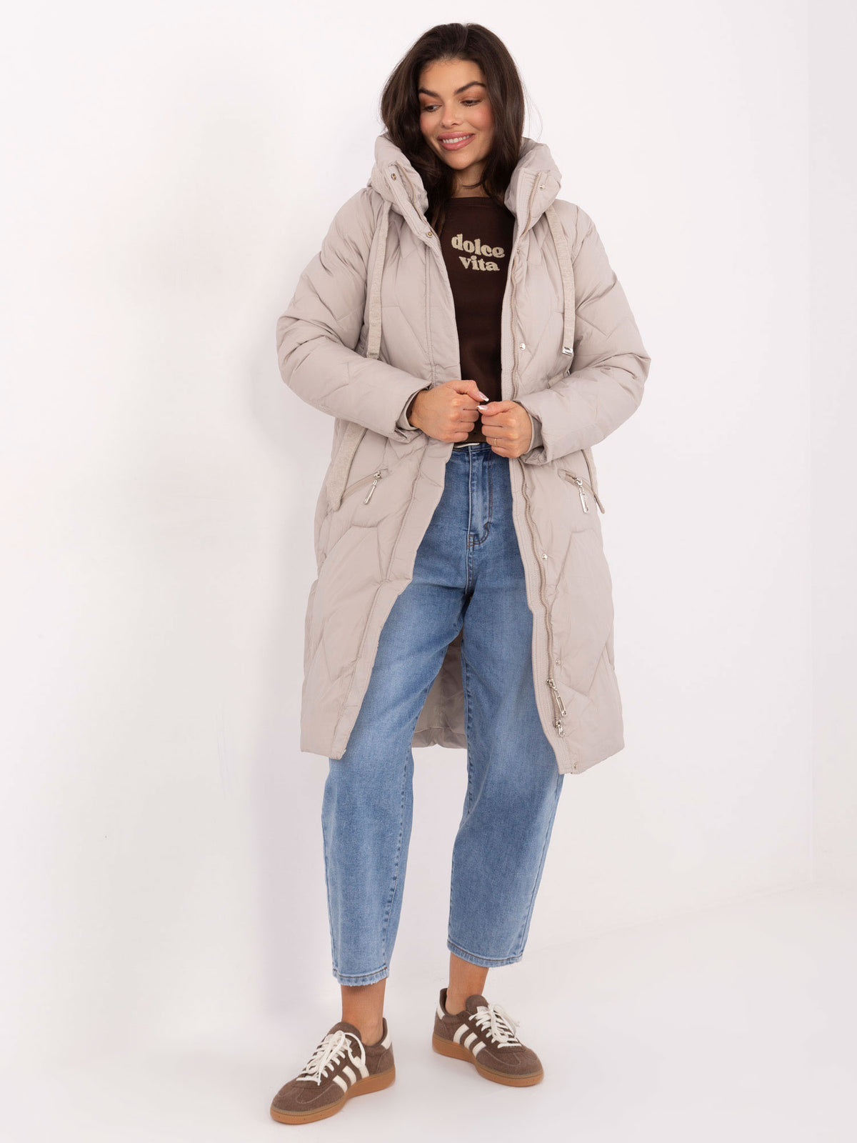 Gewatteerde Winterjas GAROFF met Capuchon – Beige