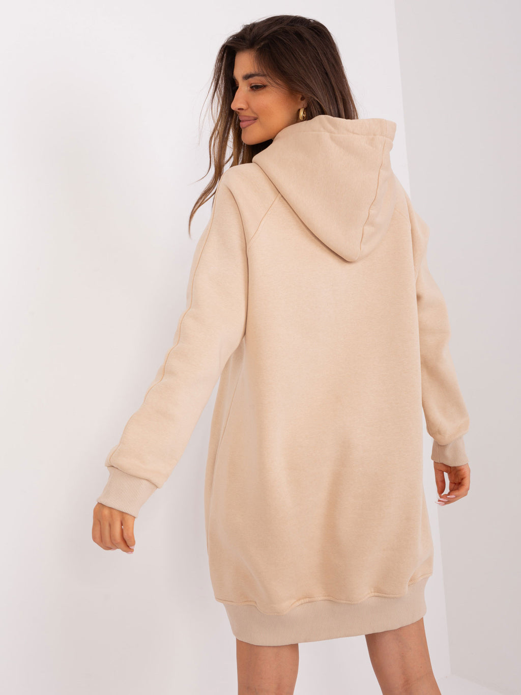 Lange Hoodie – Beige