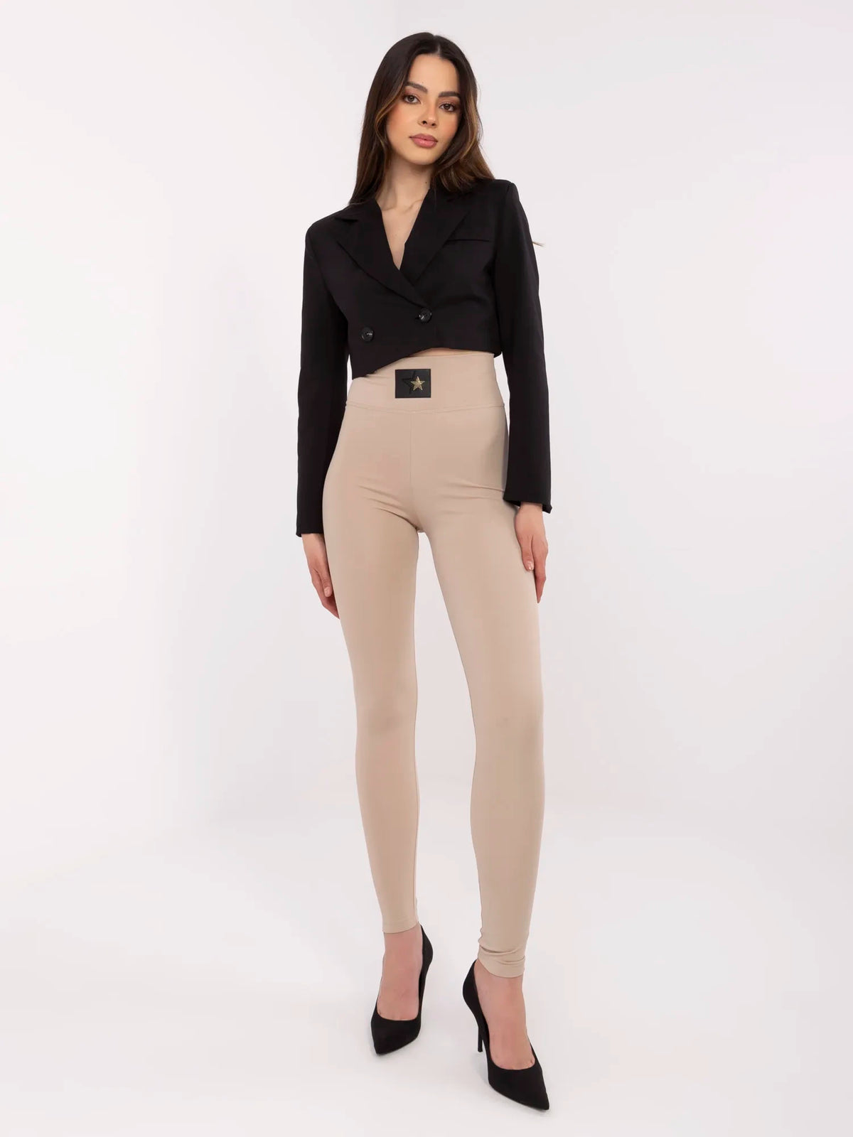 Beige High-Waist Legging