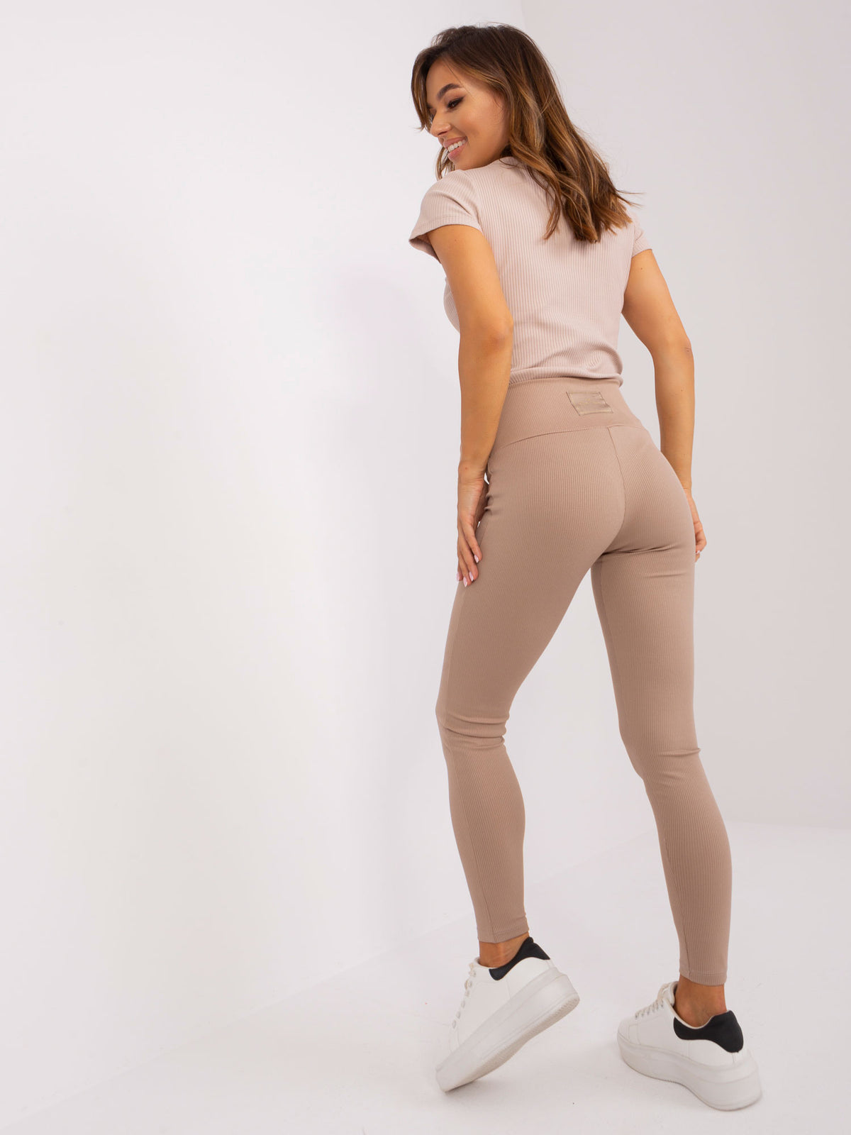 Basic Katoenen Legging – Camel