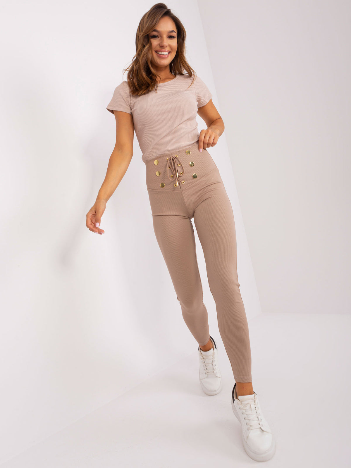 Basic Katoenen Legging – Camel