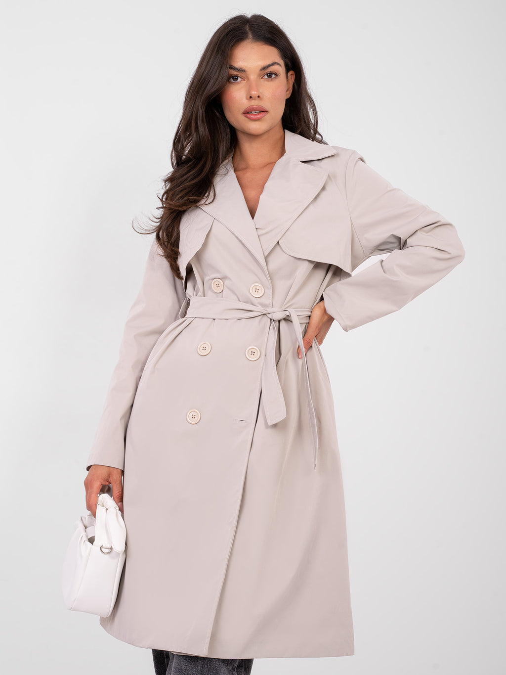 Dames Trenchcoat met Ceintuur – Beige