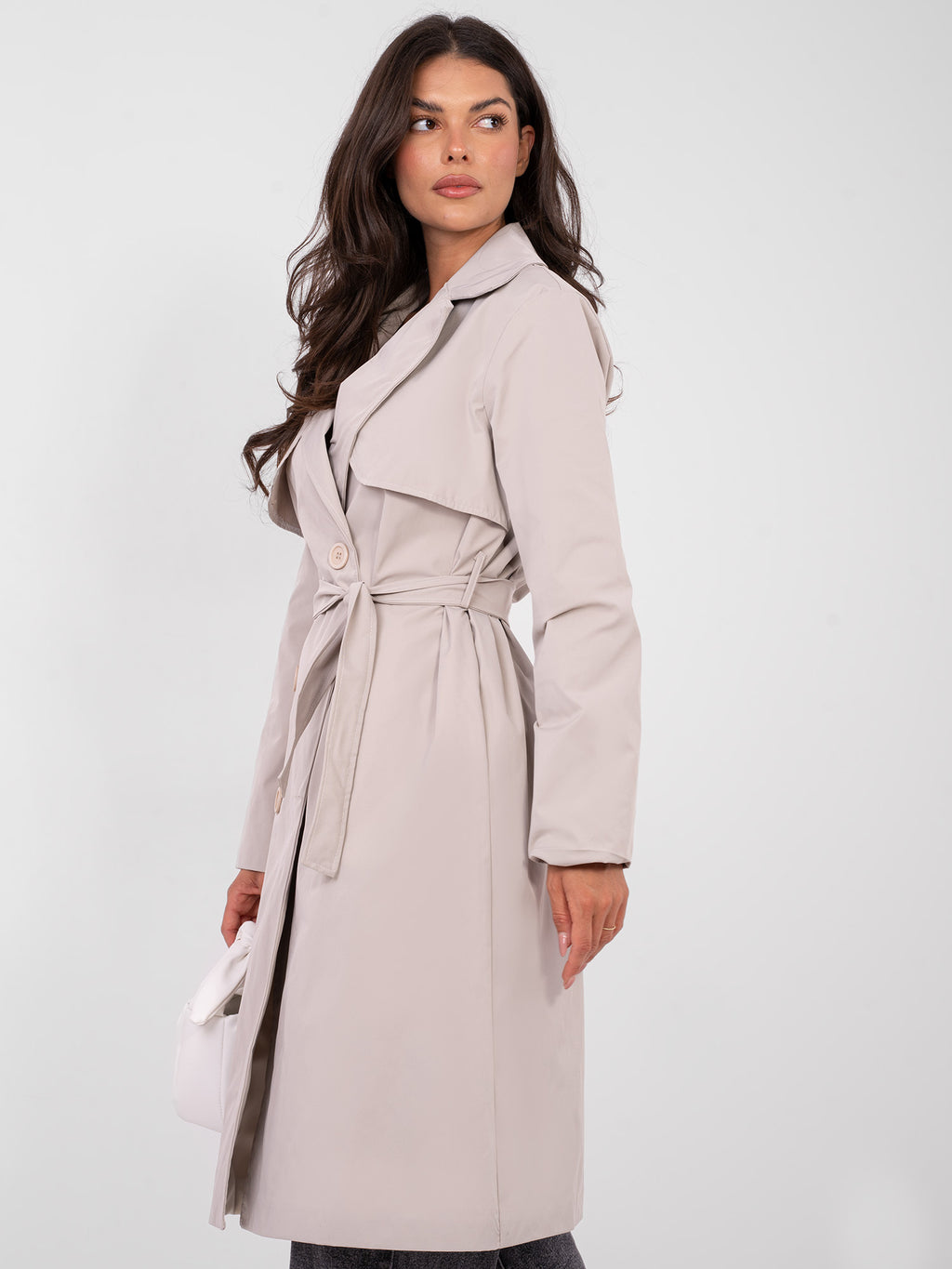 Dames Trenchcoat met Ceintuur – Beige