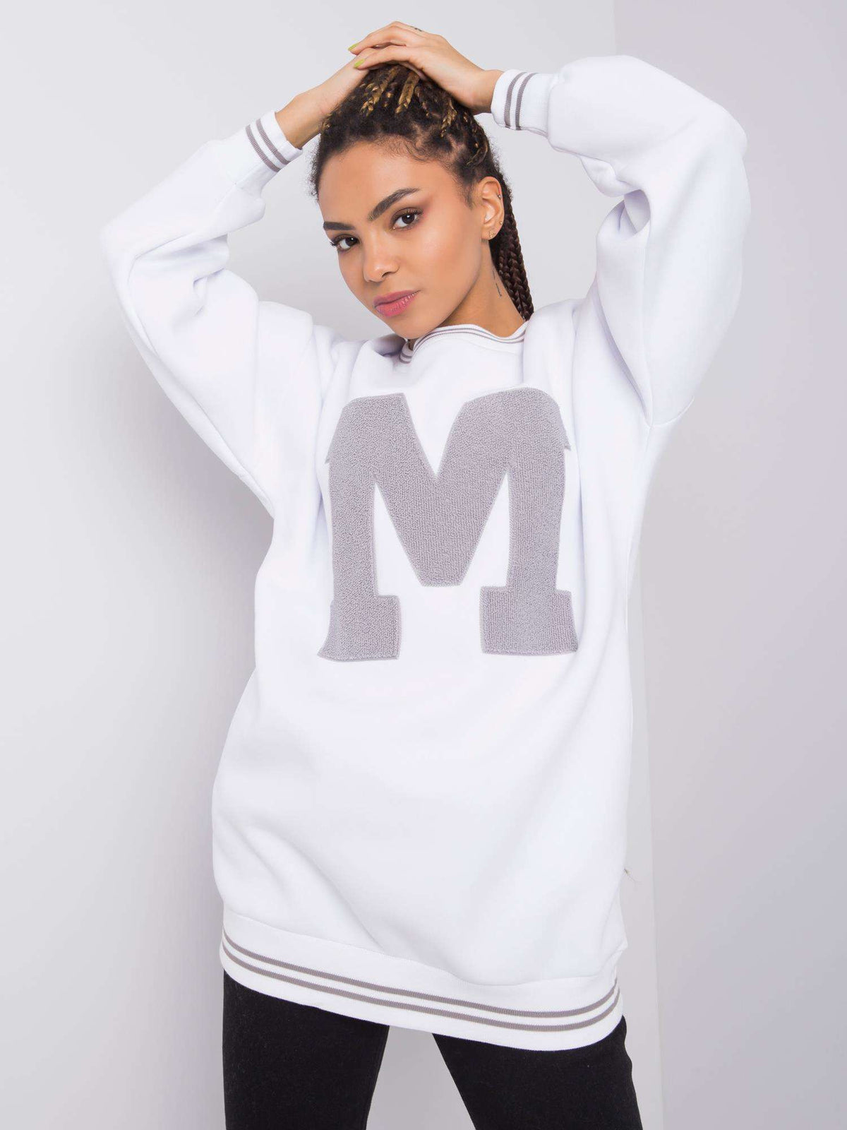 Marie Warm Gevoerde Oversized Sweater – Wit