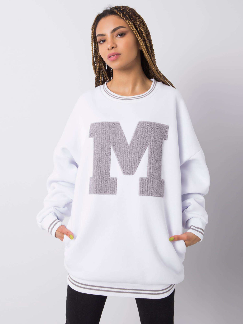 Marie Warm Gevoerde Oversized Sweater – Wit