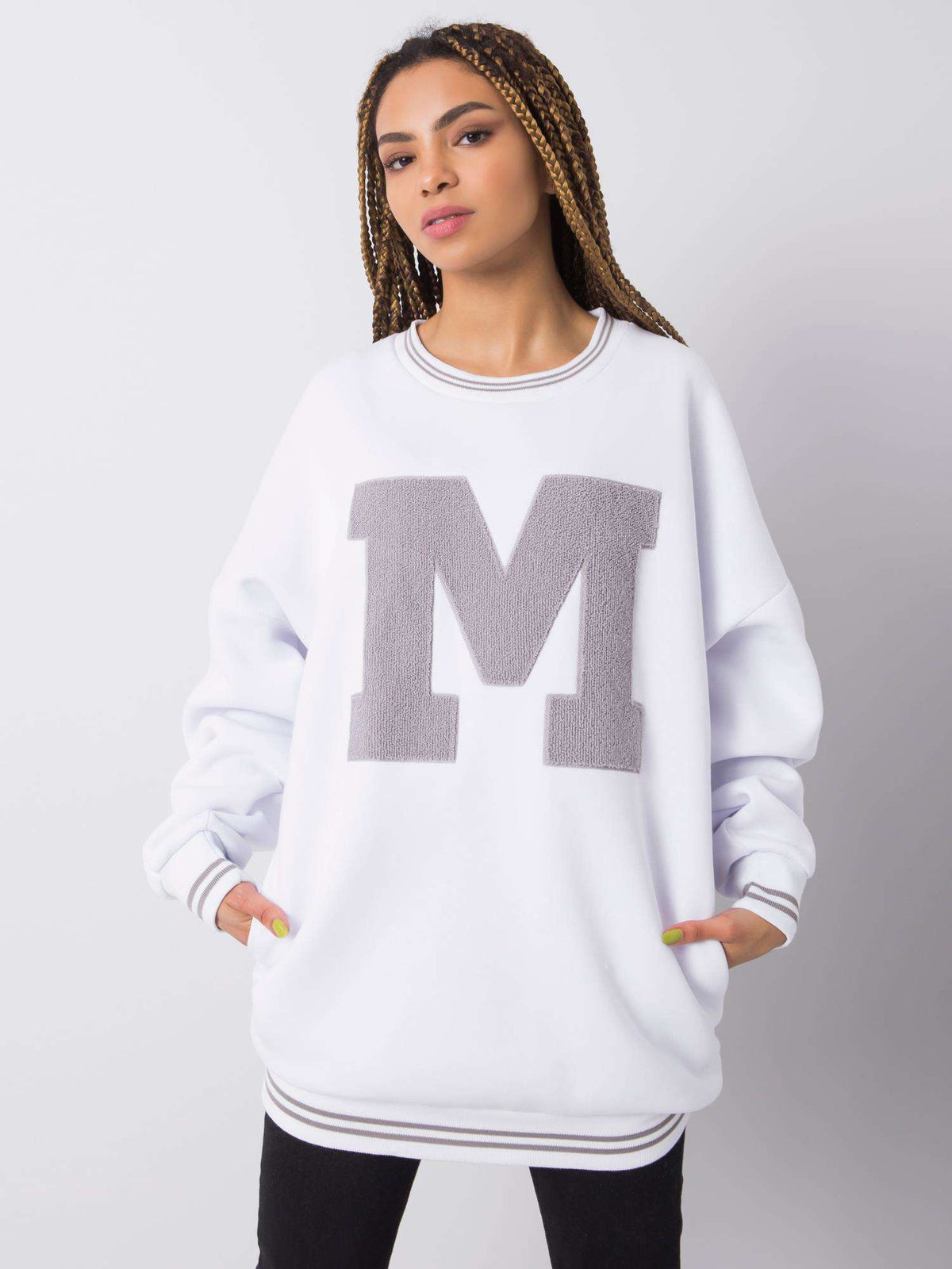 Marie Warm Gevoerde Oversized Sweater – Wit