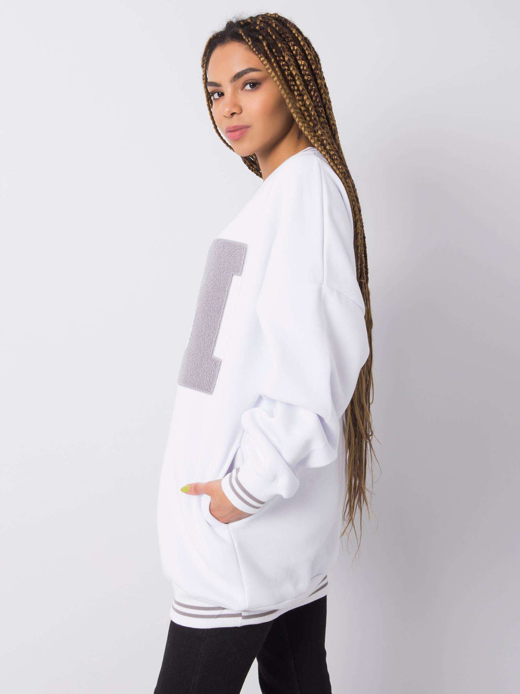 Marie Warm Gevoerde Oversized Sweater – Wit