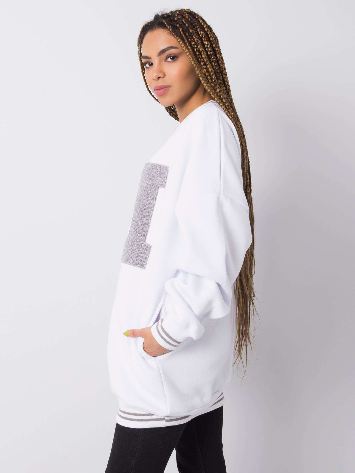 Marie Warm Gevoerde Oversized Sweater – Wit