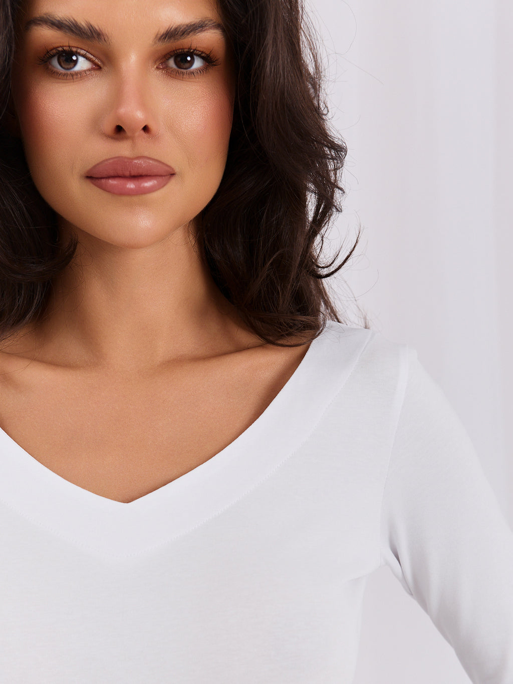 Basic V-hals Top – Wit