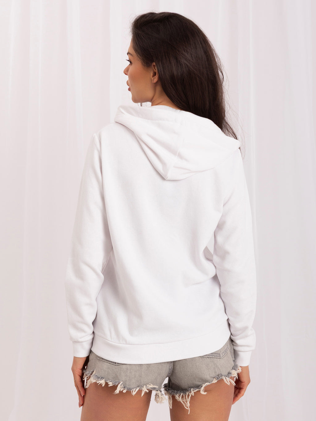 Basic Sweater met Rits en Zakken – Wit