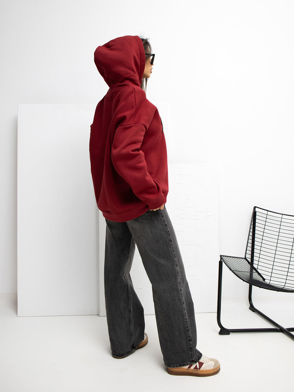 Hoodie met Tekst – Bordeaux
