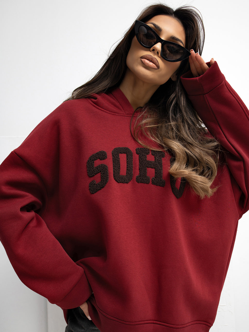 Hoodie met Tekst – Bordeaux