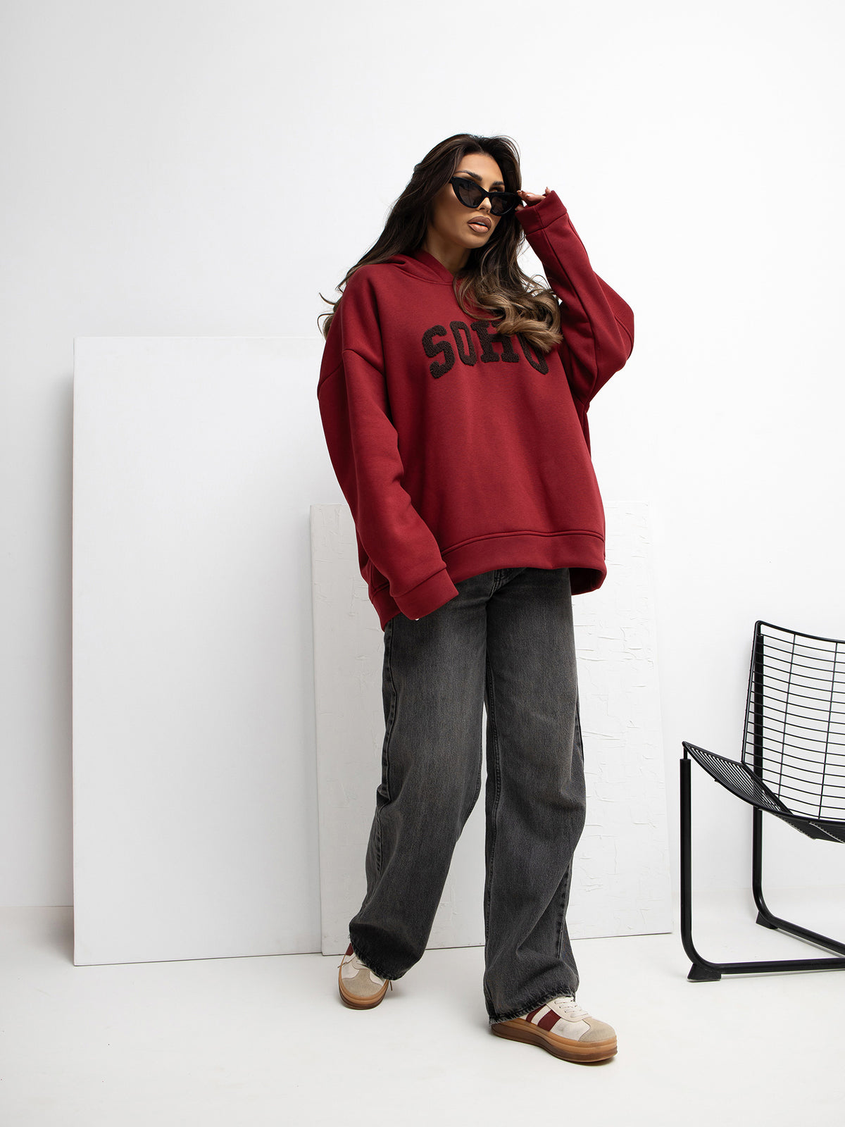 Hoodie met Tekst – Bordeaux