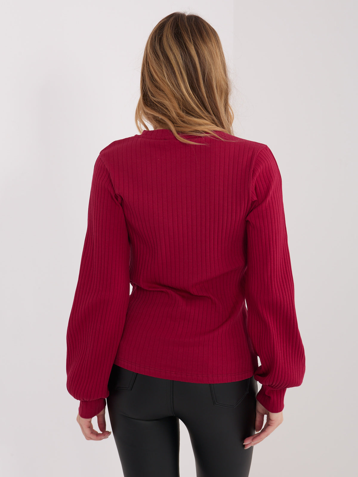 Rib Top met Tekst – Bordeaux