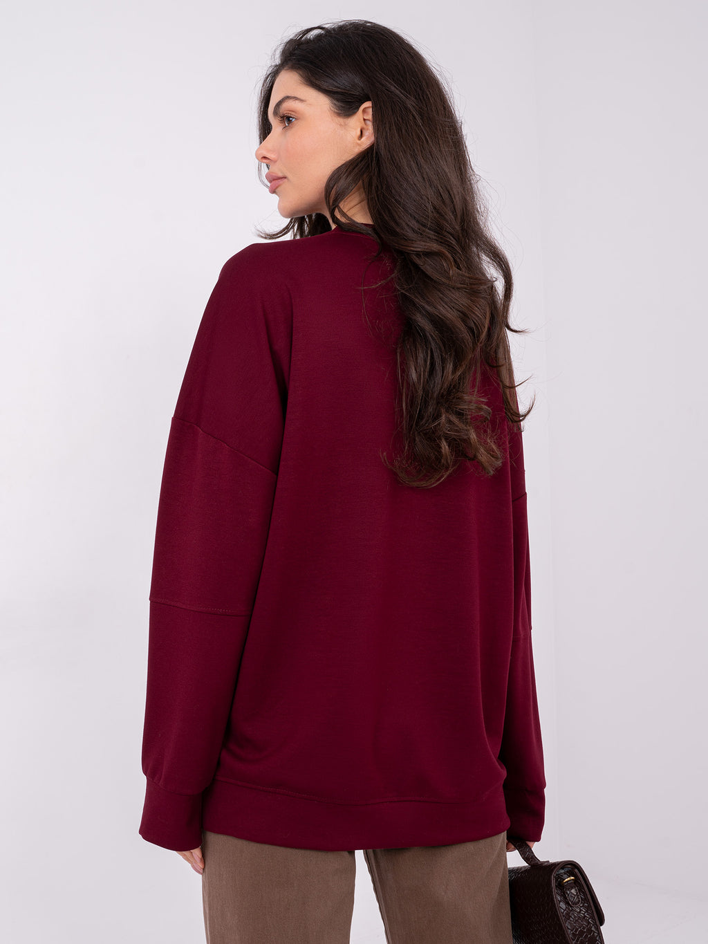 Sweater met Langere Achterkant – Bordeaux