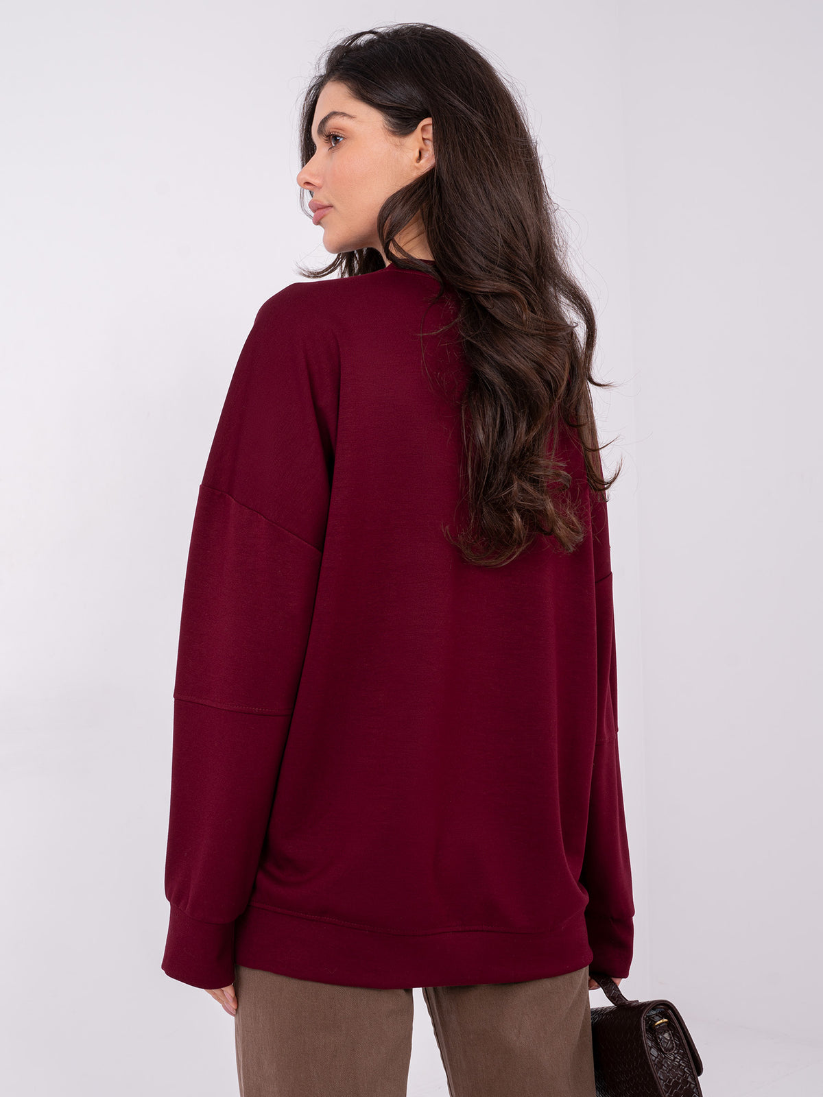 Sweater met Langere Achterkant – Bordeaux