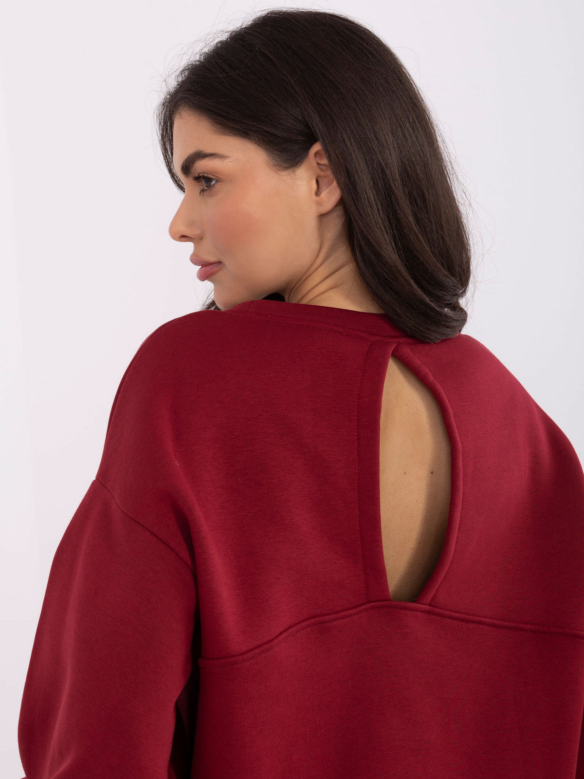 Sweater met Pofmouwen – Bordeaux