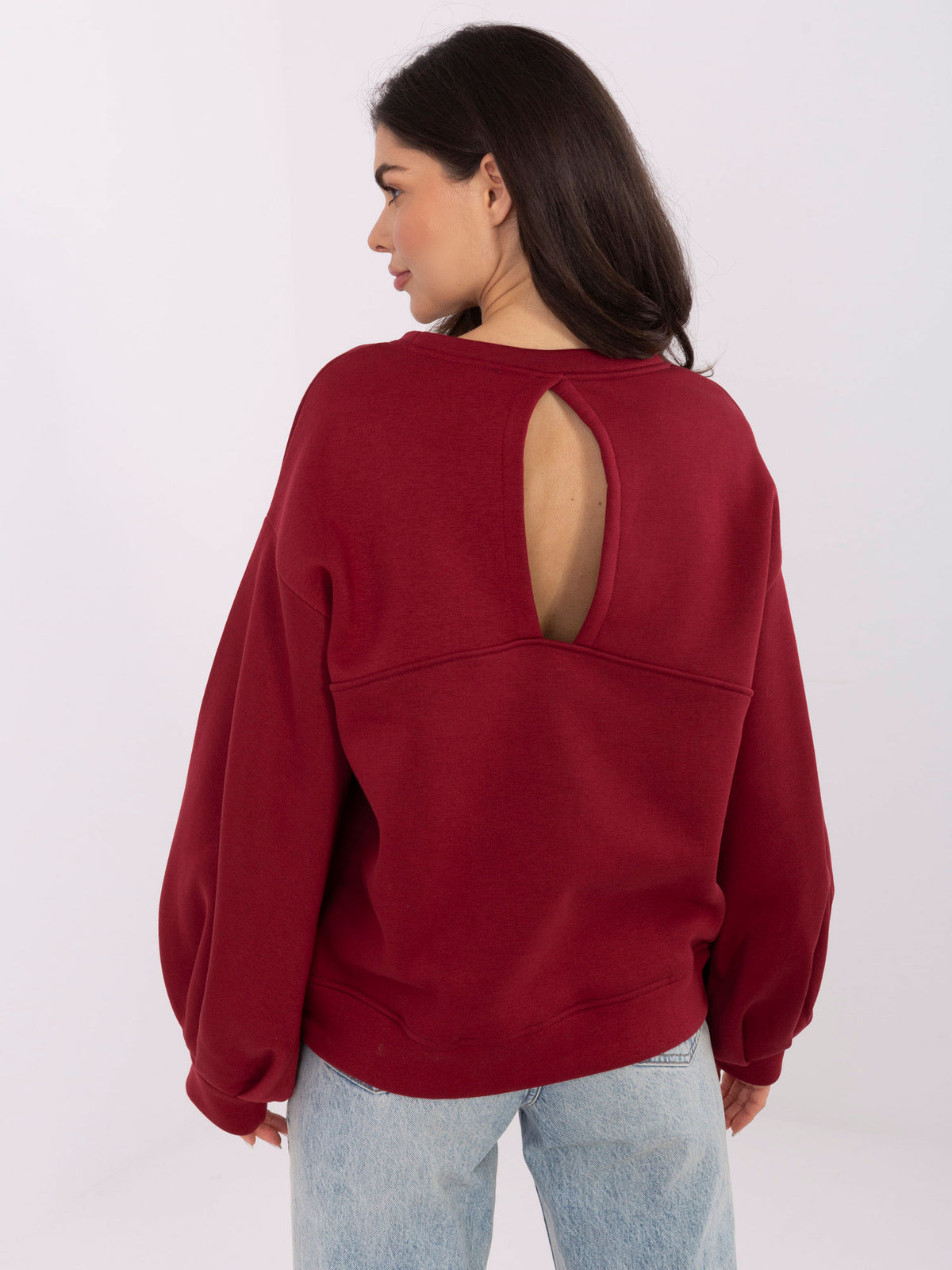 Sweater met Pofmouwen – Bordeaux