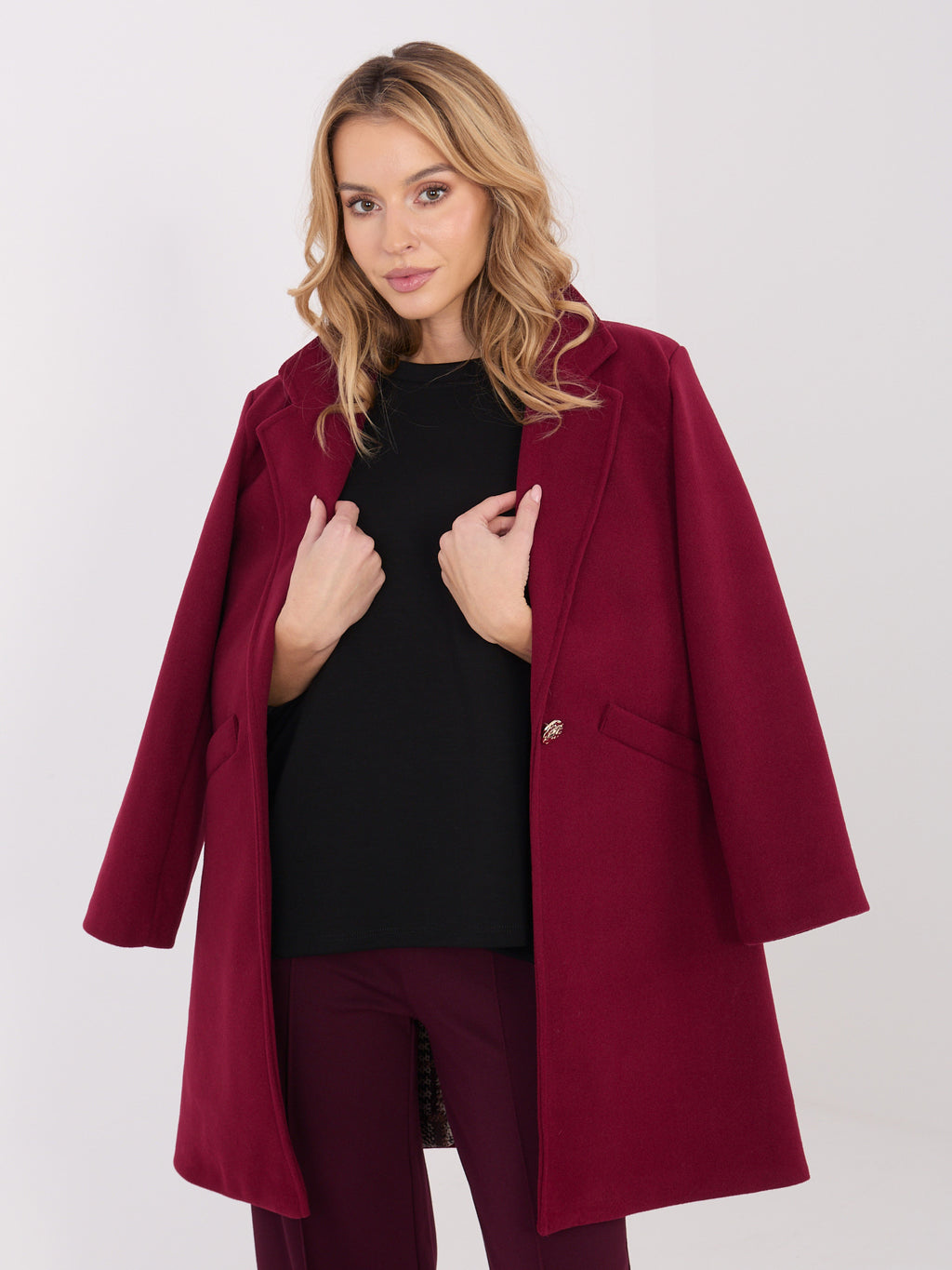 Elegante Korte Damesjas – Bordeaux