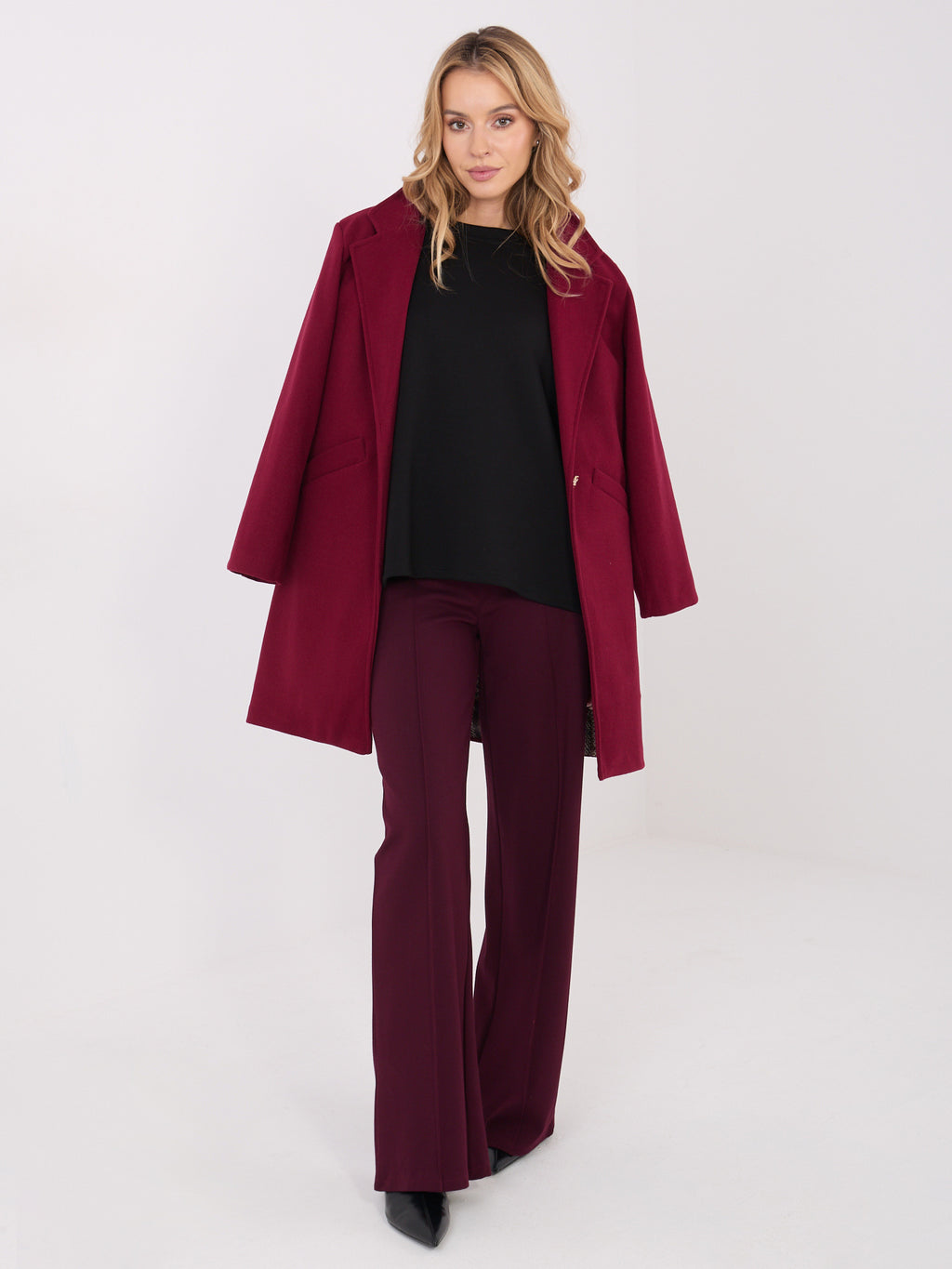 Elegante Korte Damesjas – Bordeaux