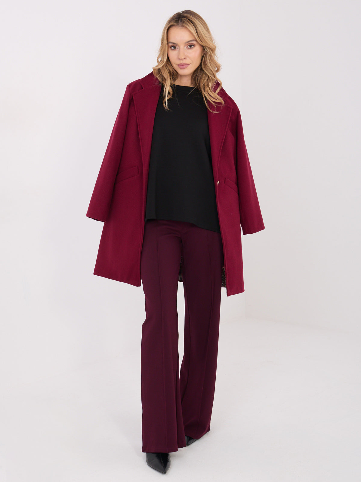 Elegante Korte Damesjas – Bordeaux