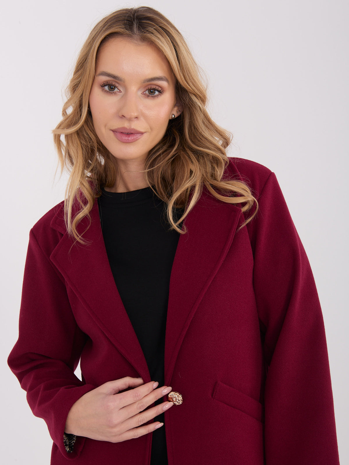 Elegante Korte Damesjas – Bordeaux