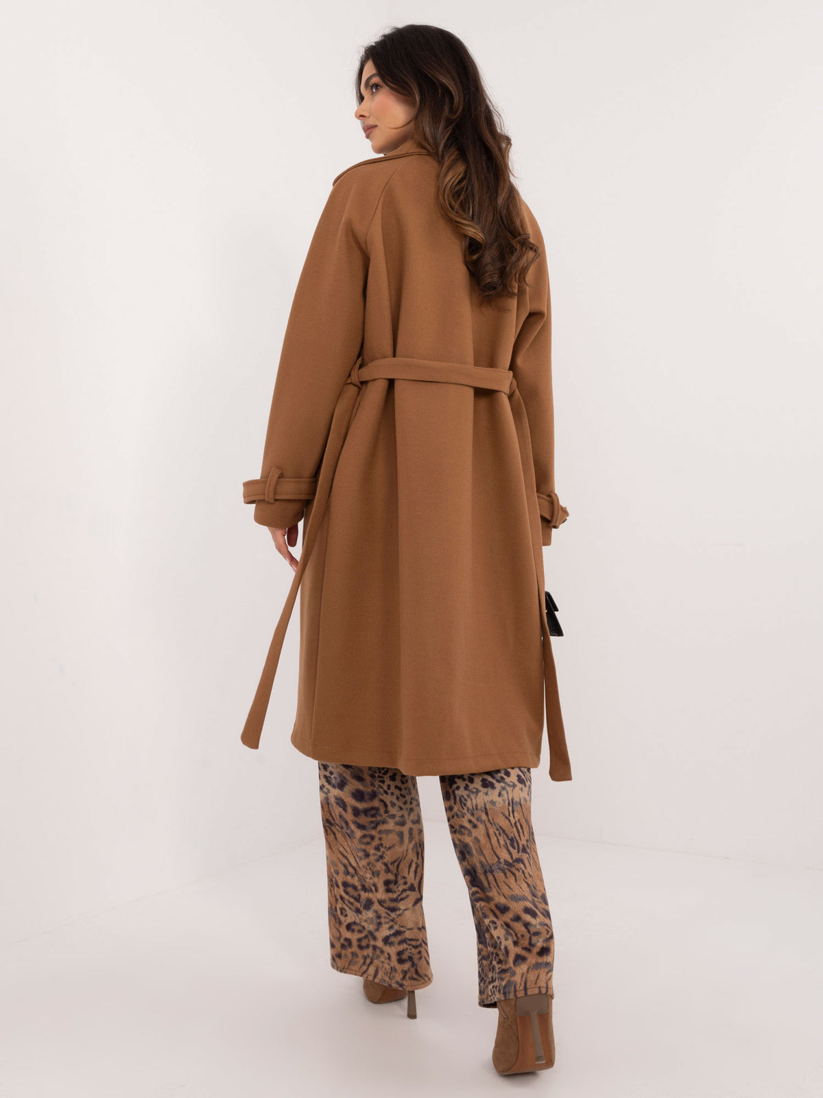 Camelkleurige Trenchcoat met Ceintuur
