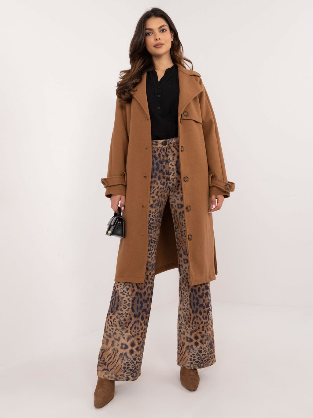 Camelkleurige Trenchcoat met Ceintuur