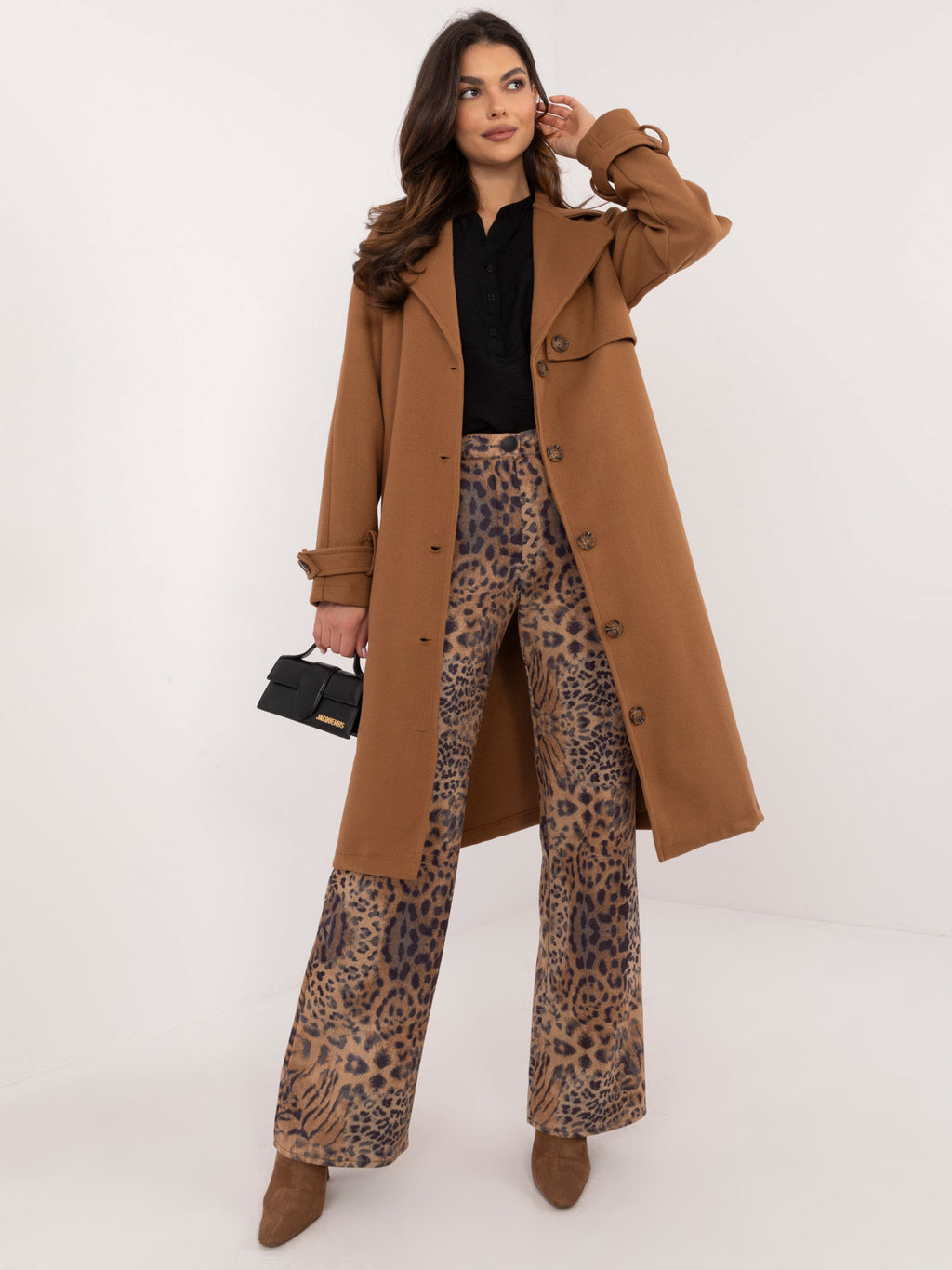 Camelkleurige Trenchcoat met Ceintuur