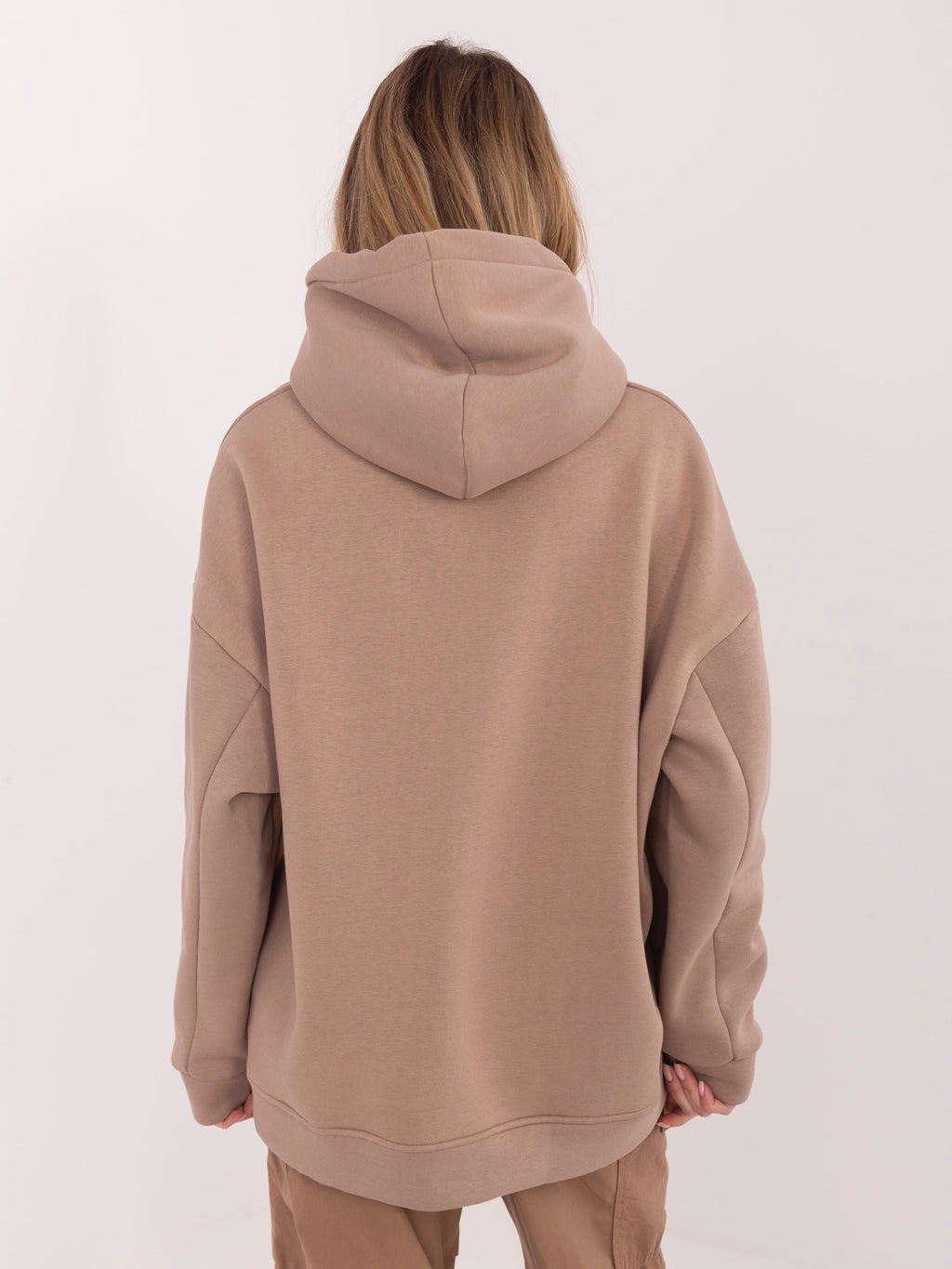 Hoodie met PARIS-Print – Donkerbeige