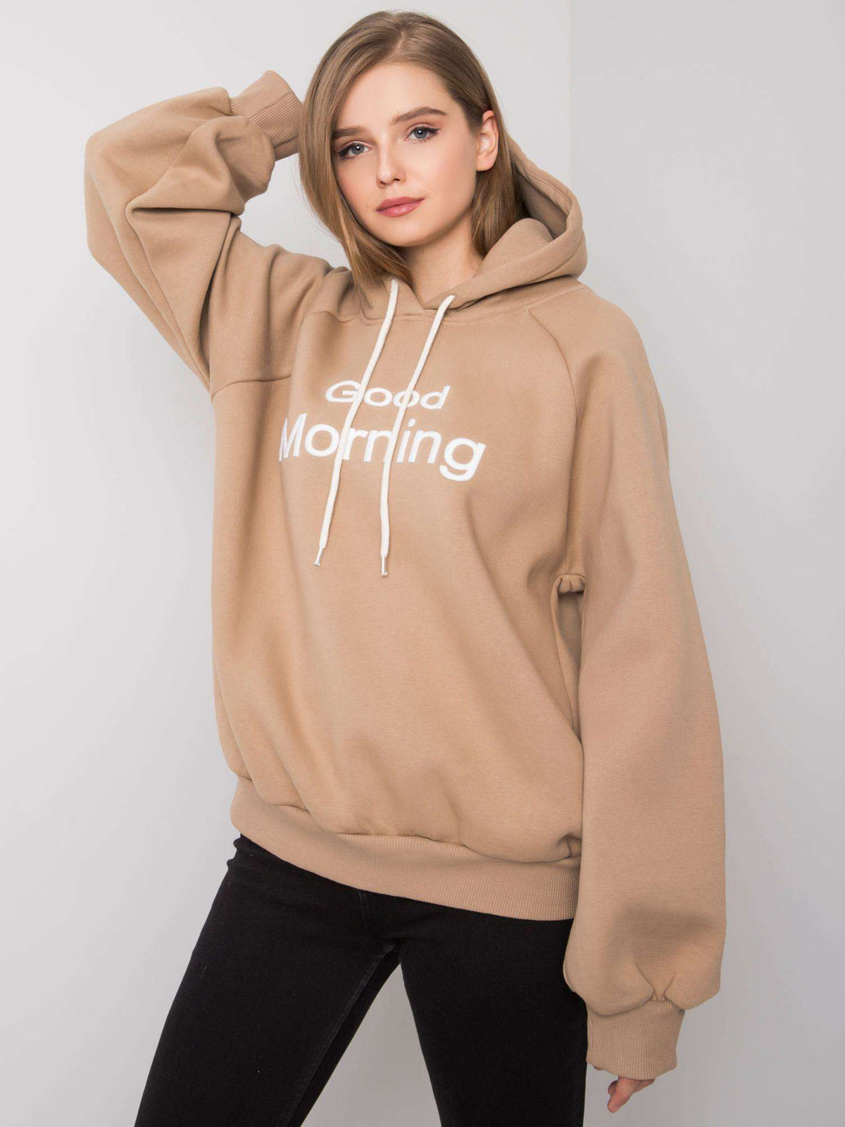 Warm Gevoerde Hoodie – Donkerbeige