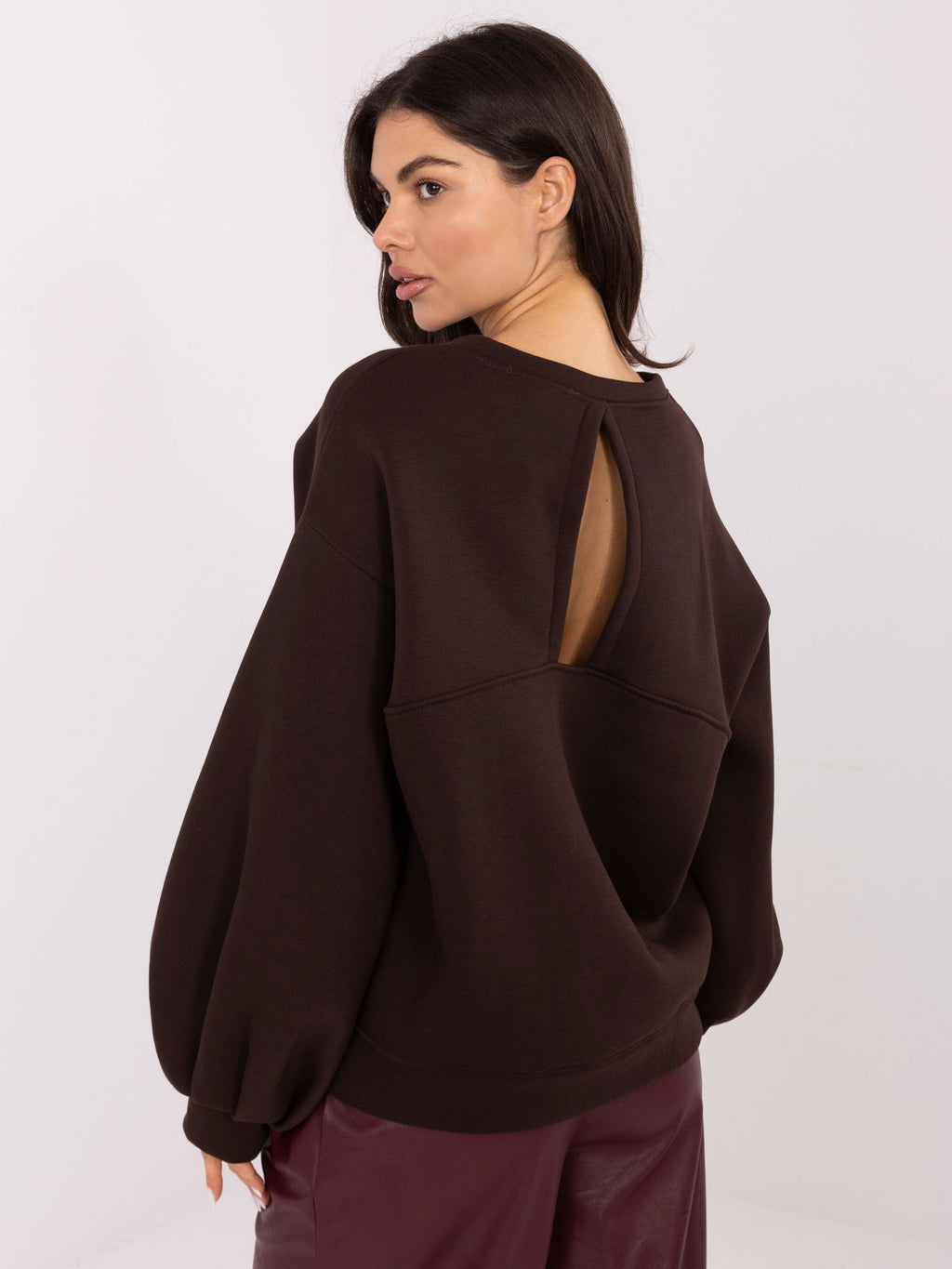 Sweater met Pofmouwen – Donkerbruine