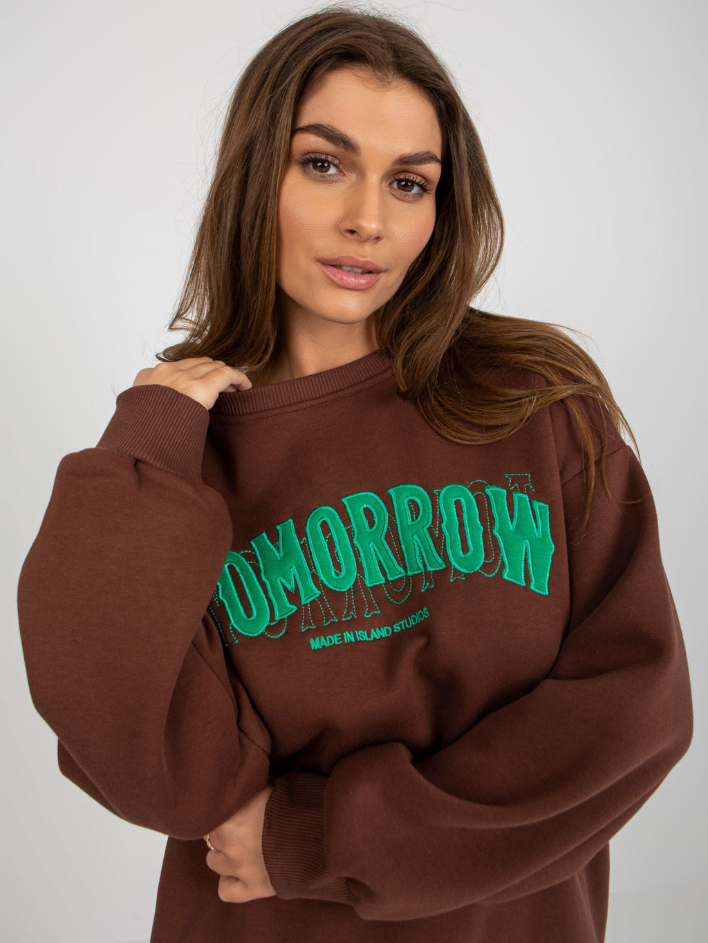 Hoodie met Tekst – Donkerbruin